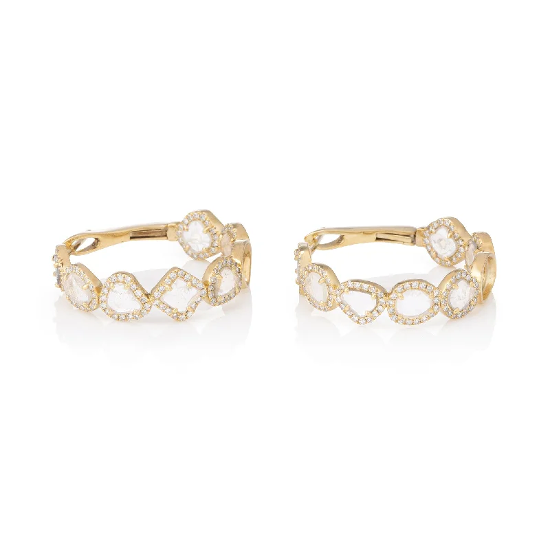 Eco-Friendly Earrings-Reflective Slice Diamond Hoops