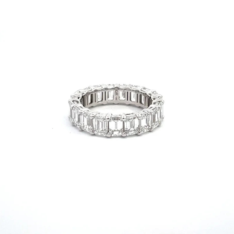 Rings Cleaning Tips-Sustainable Emerald Cut Diamond Eternity Band Ring