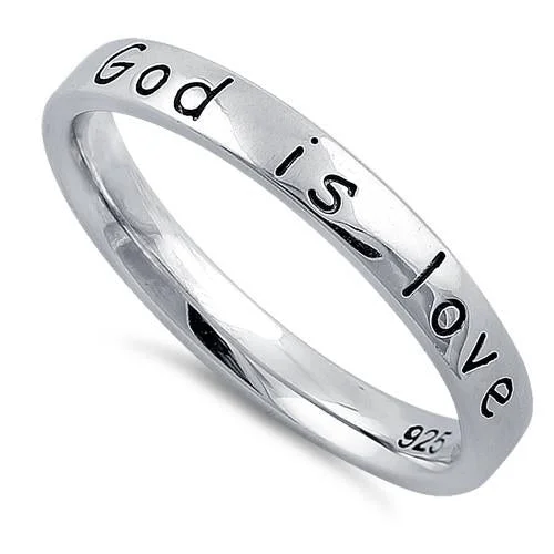 Rings Wear Tips-Sterling Silver "God Is Love" Ring