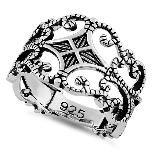 Rings For Dressy Nights-Sterling Silver Medieval Ring