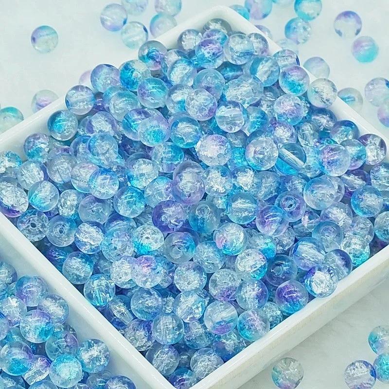 B80# [6mm Glass Chipping Beads] Blue and Purple