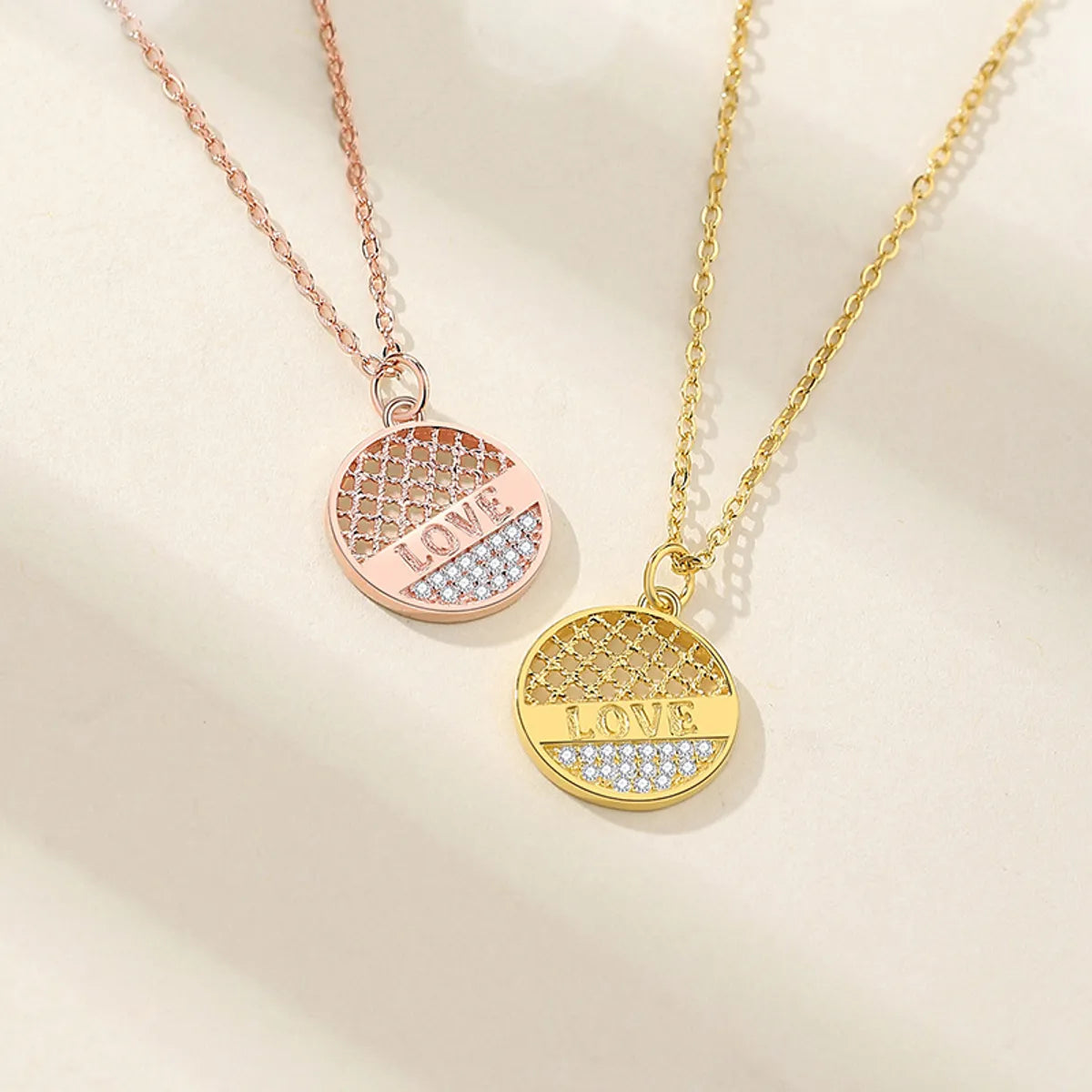 Necklaces Value Deals-Simple Style Letter Tennis Racket Sterling Silver Plating Inlay Zircon Pendant Necklace