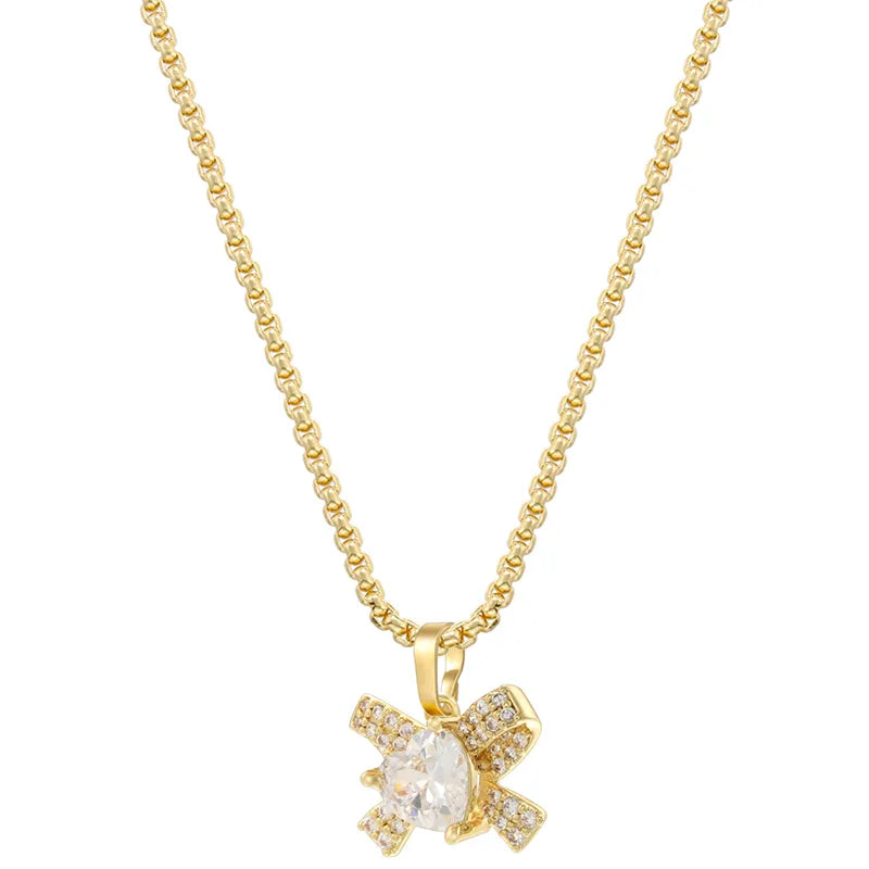 Gold White Diamond Necklace