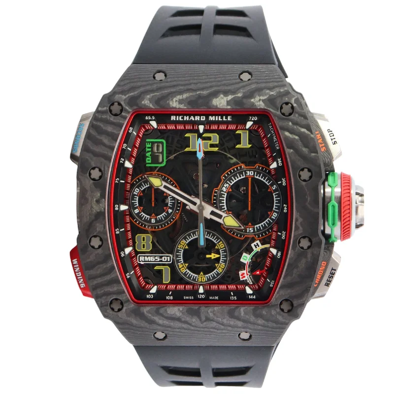 Watches With Neutral Tones-Richard Mille RM65-01 42mm Openwork Dial Watch Ref# RM65-01