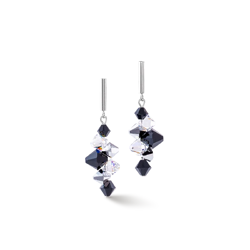 Earrings For Matching Sets-Dancing Crystals Update earrings silver-black