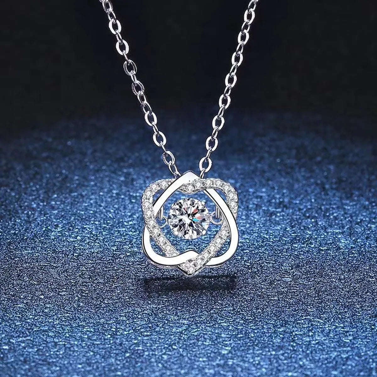 Necklaces Care Advice-Elegant Heart Shape Sterling Silver Plating Inlay Zircon Pendant Necklace