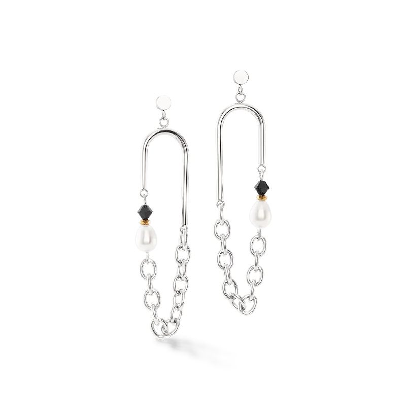 Earrings For Kids-Amulet Boho Pearls earrings black and white