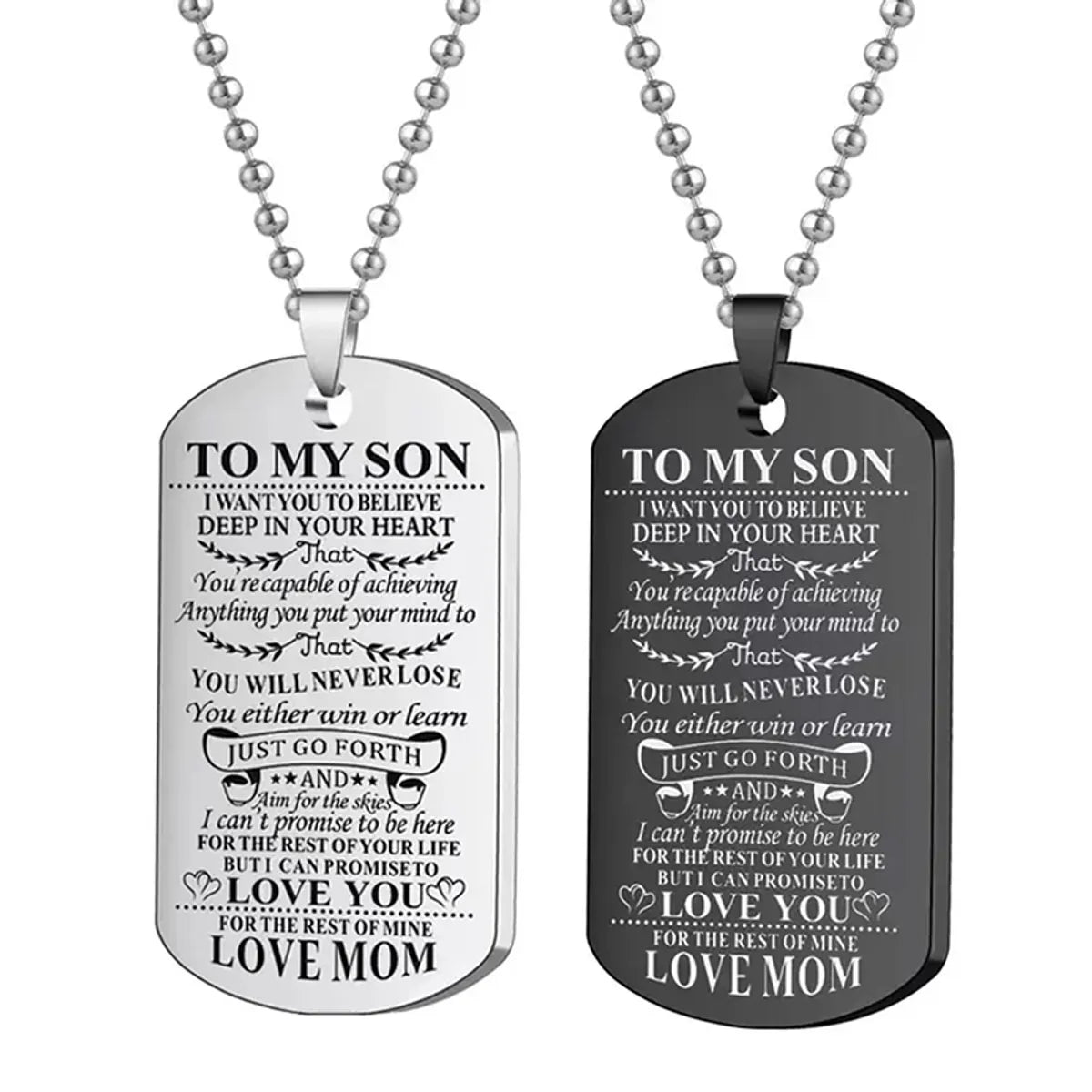 Necklaces Sound Guide-Casual Simple Style Letter 304 Stainless Steel Iron Carving Silver Plated Men'S Pendant Necklace