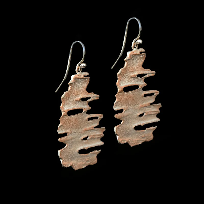 Earrings For Adults-Fine Birch Silver Wire Earrings