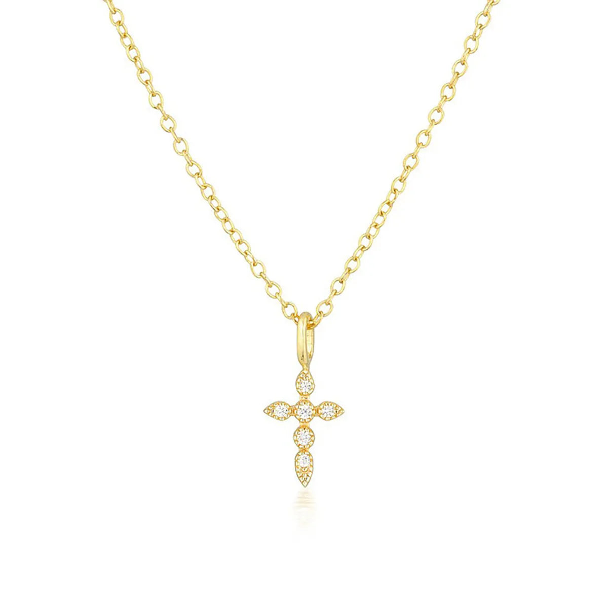 Necklaces For Suit Looks-Sterling Silver Copper Elegant Cross Plating Pendant Necklace