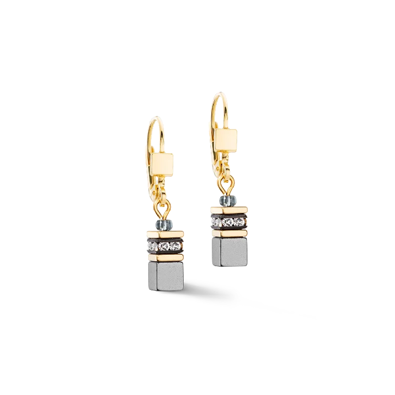 Earrings For Dry Areas-GeoCUBE® Iconic Lite Earrings Black