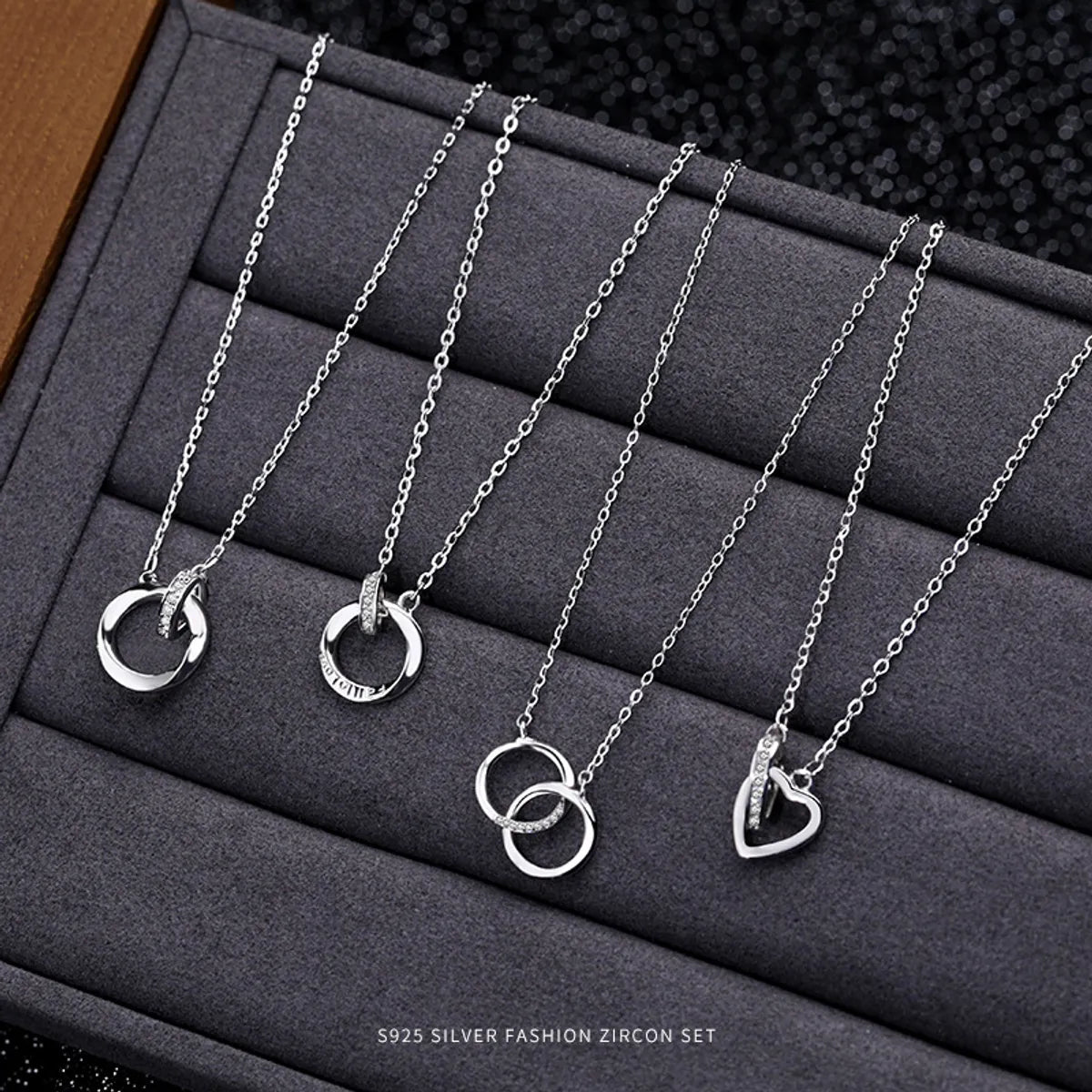 Necklaces Fit Tips-Simple Style Heart Shape Sterling Silver Plating Inlay Zircon Pendant Necklace