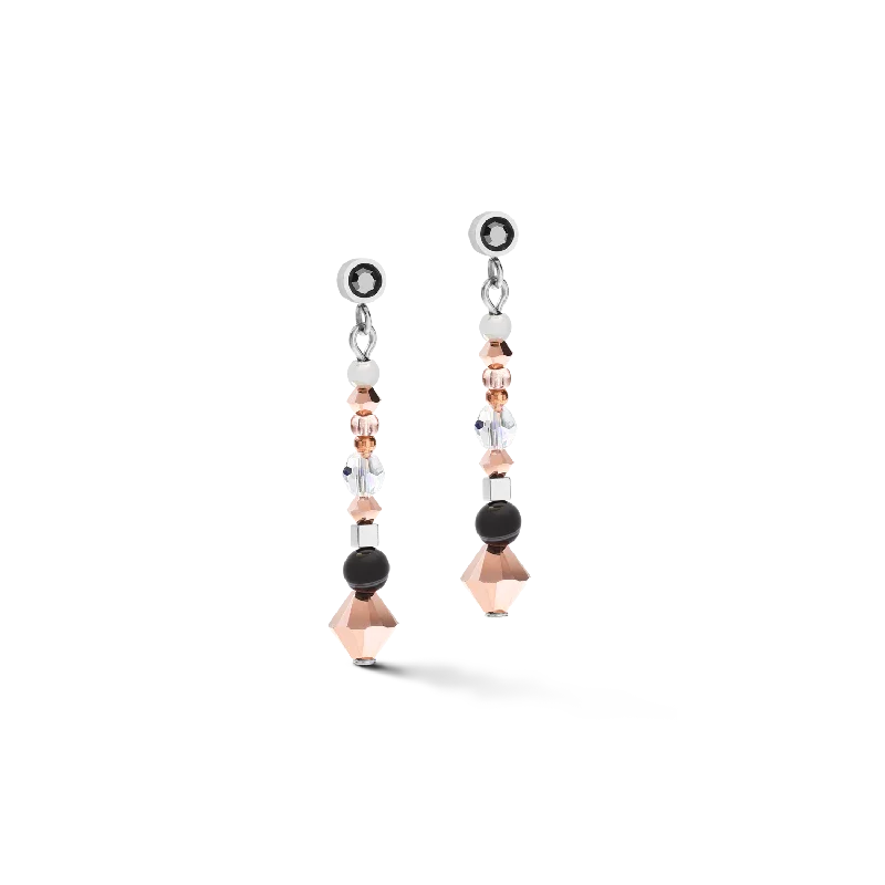 Earrings Wear Guide-Earrings Amulet small Crystals & striped  onyx grey-crystal