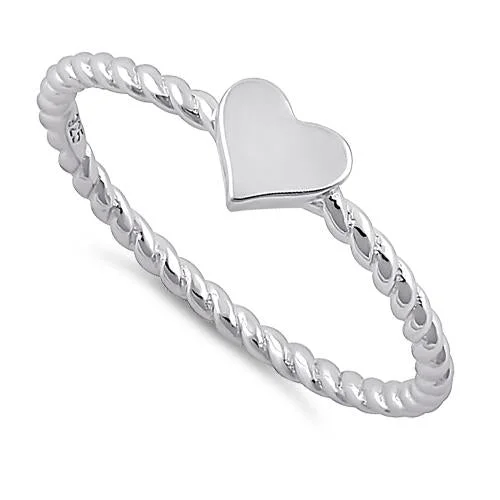 Best High Rings-Sterling Silver Plain Heart Ring