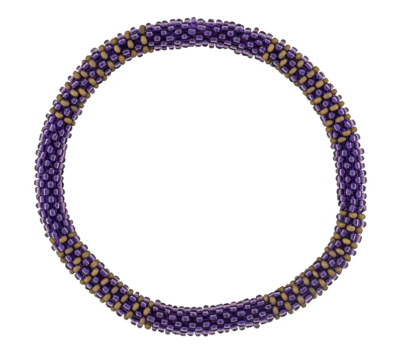 Bracelets For Seniors-Men's Roll-On® Bracelet <br> Purple and Gold