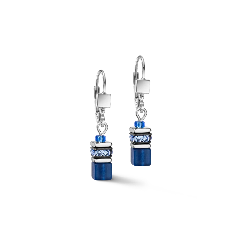 Earrings Style Chart-GeoCUBE® Iconic Lite Earrings Blue