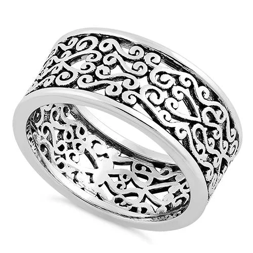 Rings Upkeep Tips-Sterling Silver Filigree Heart Ring