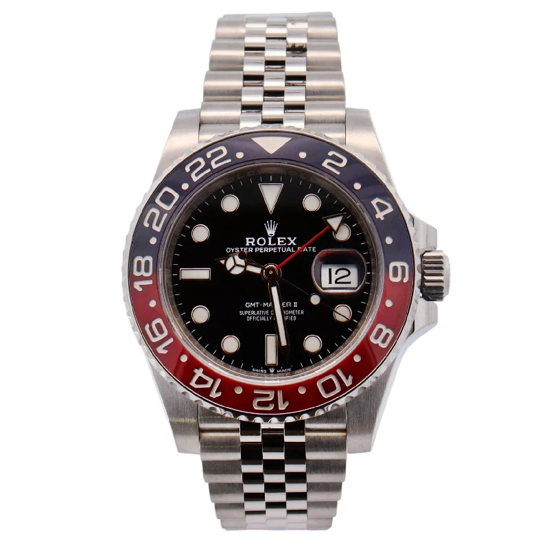 Watches For Hot Climates-Rolex GMT-Master II 40mm Black Dial Watch Ref# 126710BLRO