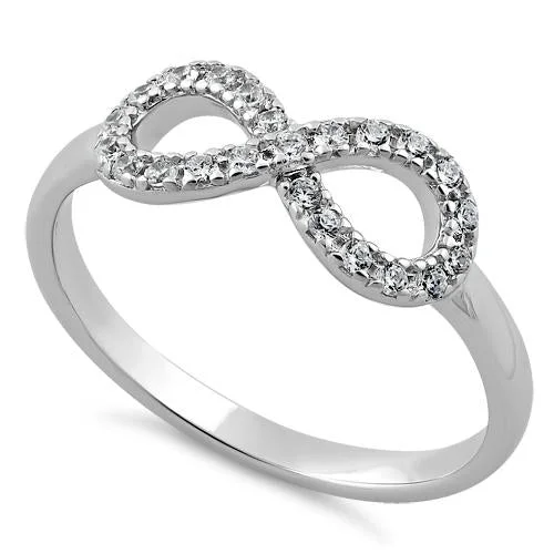 Best Pick Rings-Sterling Silver Infinity CZ Ring