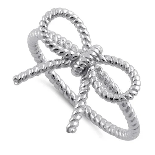 Rings For Snowy Days-Sterling Silver Ribbon String Ring