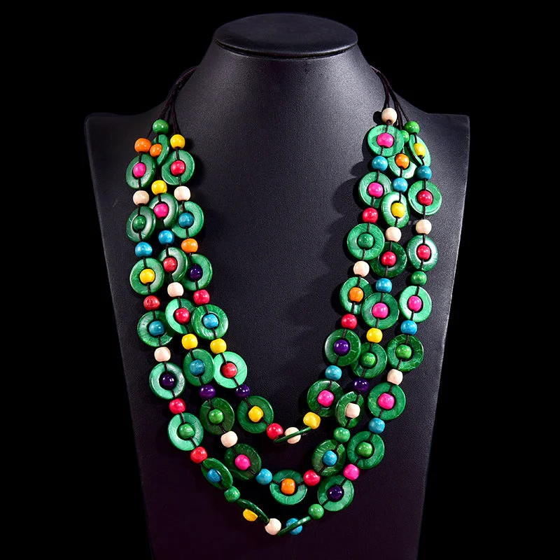 Three-Layer Green Mixed Beads