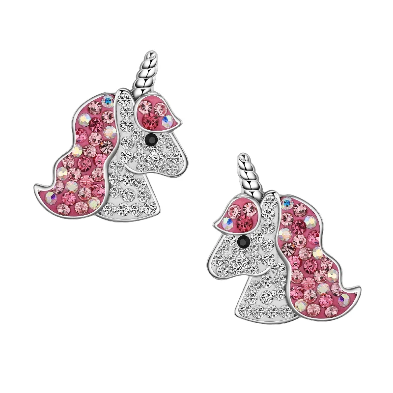 Earrings For Fun Days-Crystal Unicorn Stud Earrings