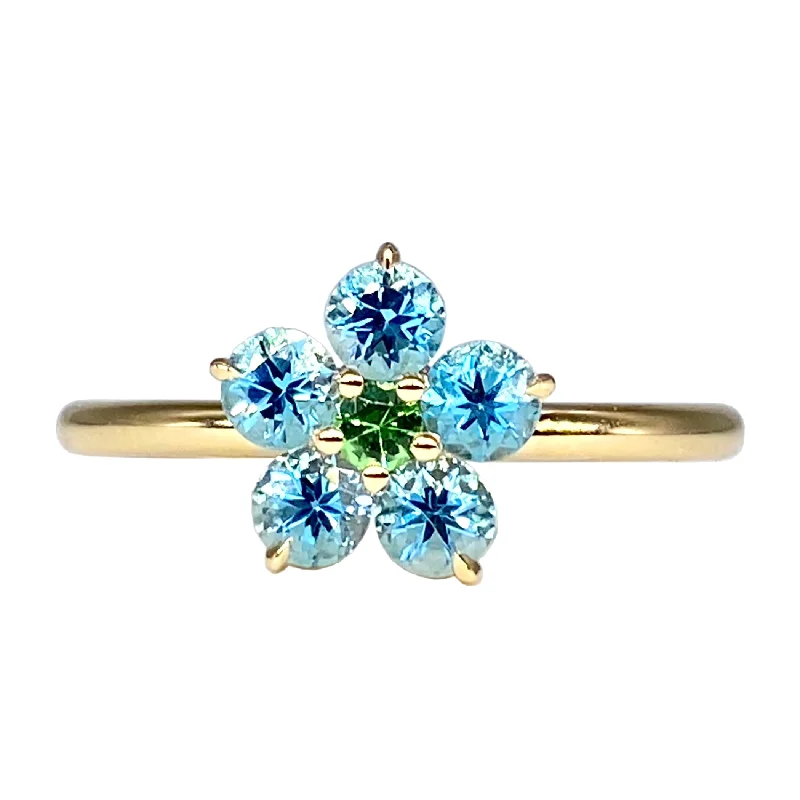 Rings Material Choices-Medium Round Flower Stacking Ring