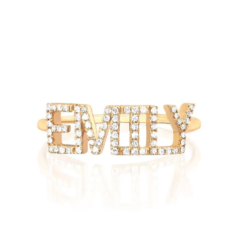 Rings For High Flair-Custom Diamond Name Ring