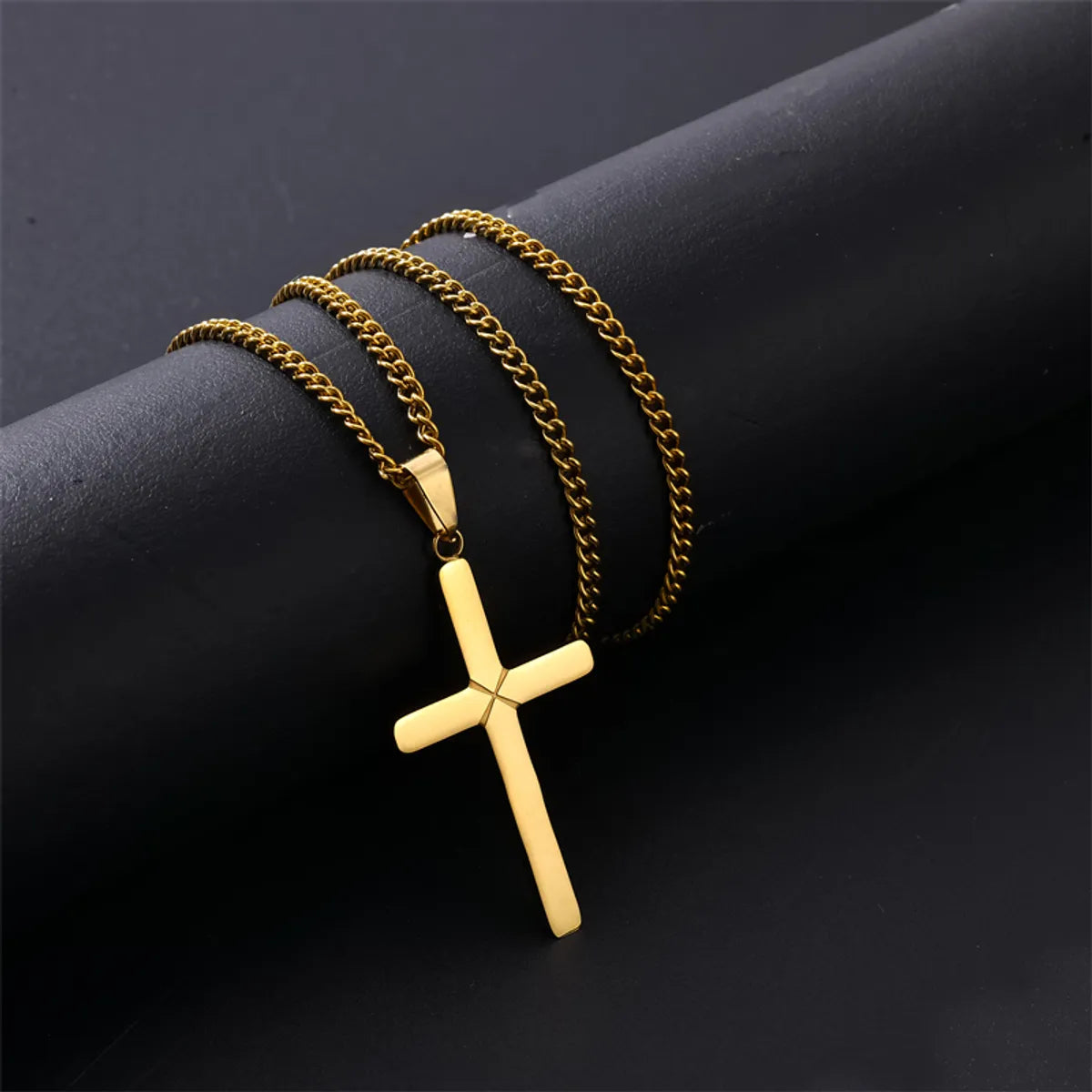 Best Luxe Necklaces-Rock Classic Style Cross 304 Stainless Steel Vacuum Plating Unisex