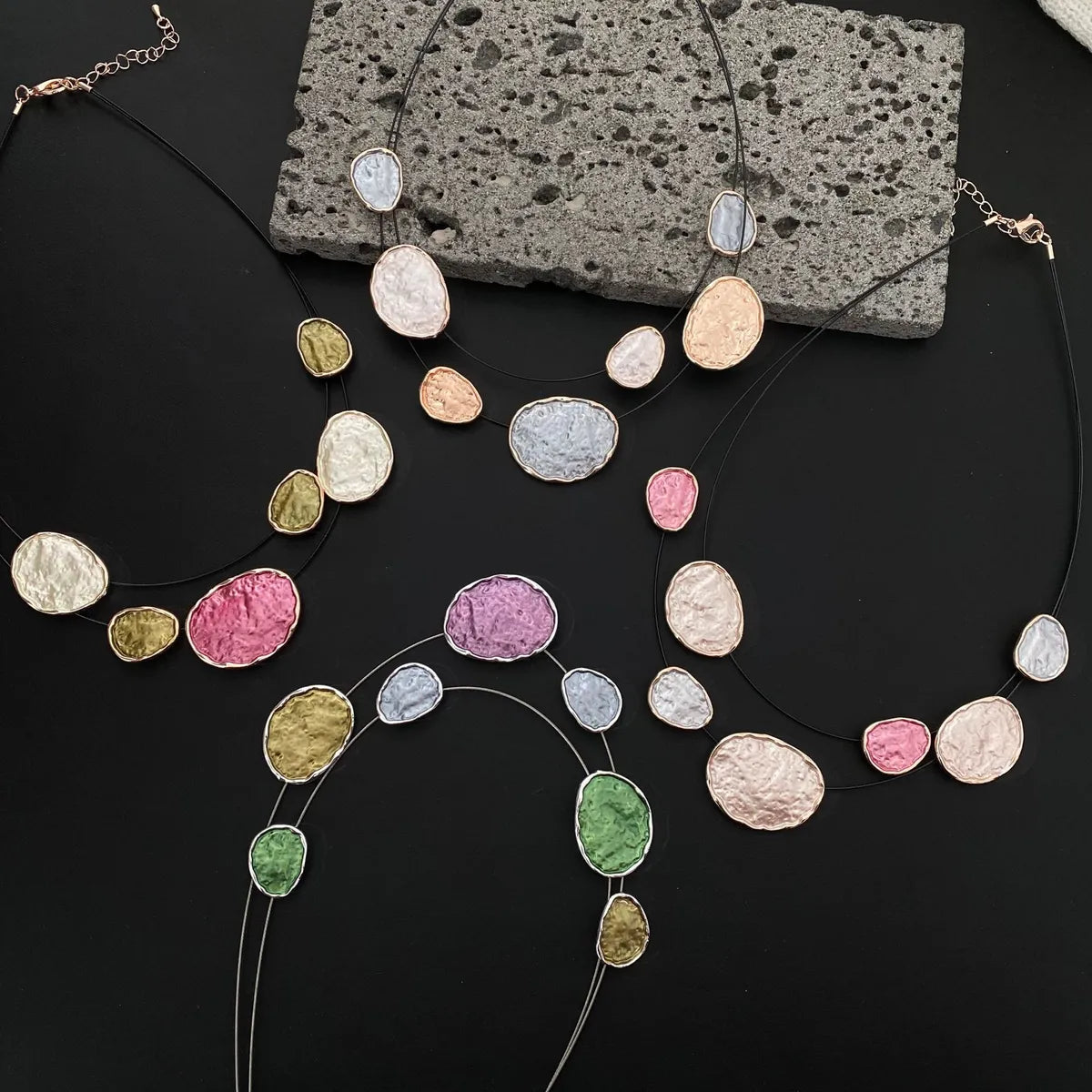 Necklaces Warranty Info-IG Style Simple Style Geometric Alloy Zinc Alloy Irregular Enamel Women's Necklace