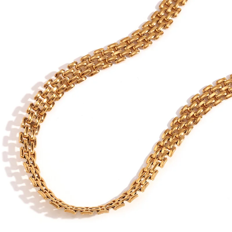 Hand-Woven New Strap Chain Necklace-Gold