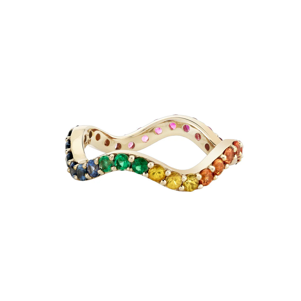 Rings Feel Guide-Scallop Rainbow Sapphire Eternity Ring