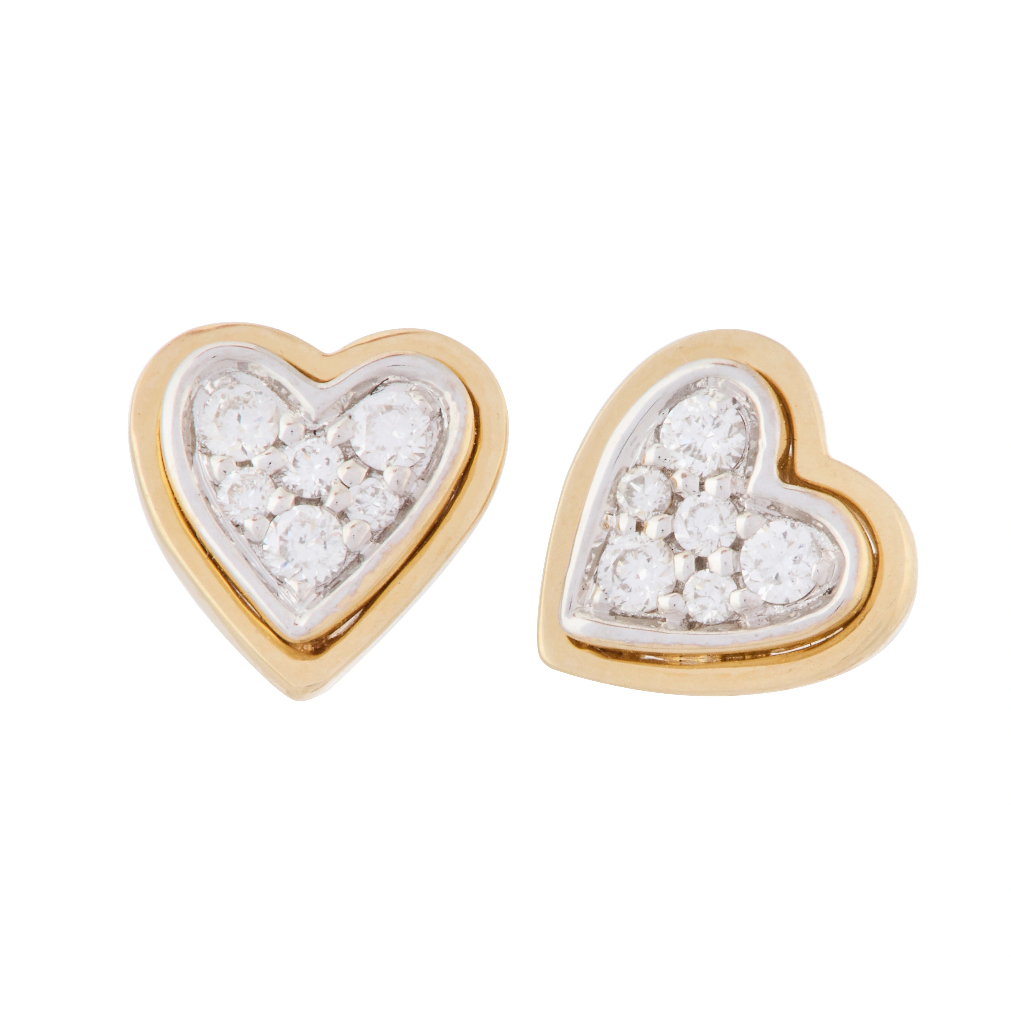 Earrings Quality Reviews-Diamond Cluster Bezel Heart Studs