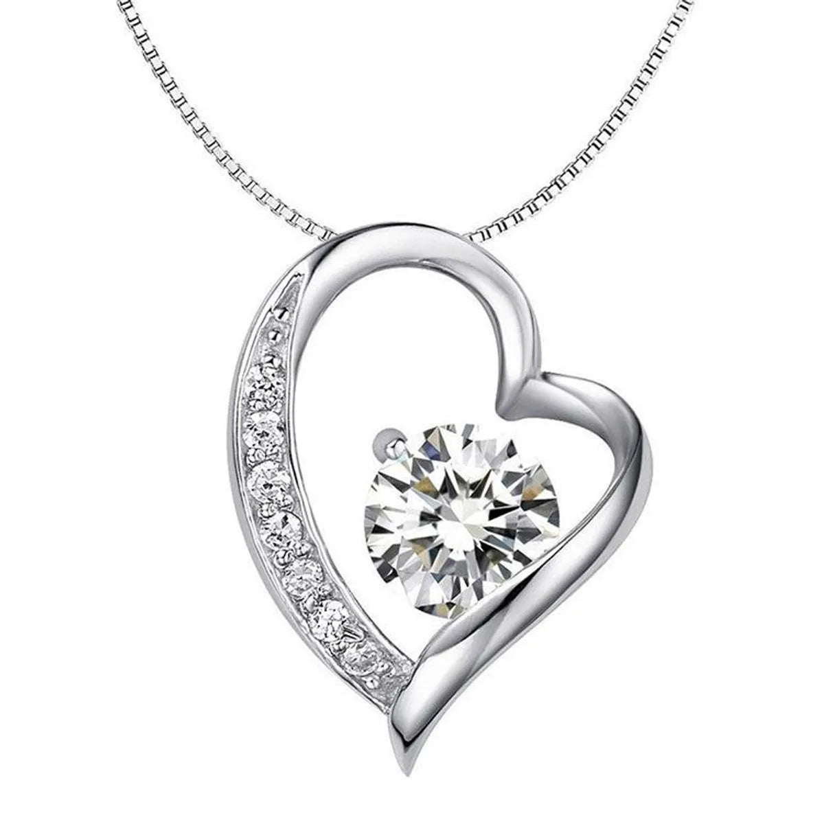 Necklaces For Dressy Nights-Korean Version Of The Simple Classic Heart And Eight Arrows Zircon Necklace Nhlj145837