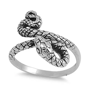 Rings For Modern Trends-Sterling Silver Snake Ring