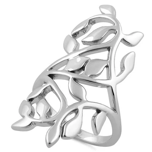 Rings Budget Options-Sterling Silver Extravagant Leaves Ring