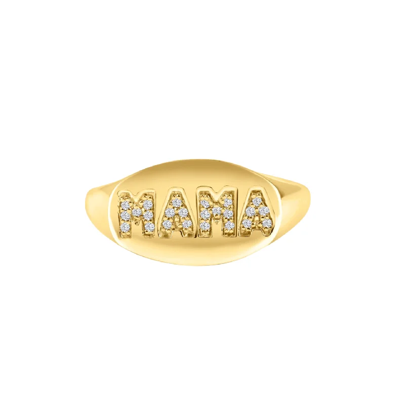 Rings Polish Tips-Diamond Mama Signet Ring