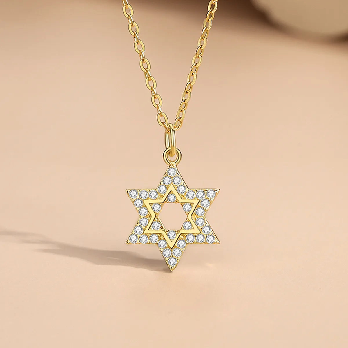 Necklaces For Cool Hues-Simple Style Star Sterling Silver Plating Inlay Zircon Pendant Necklace