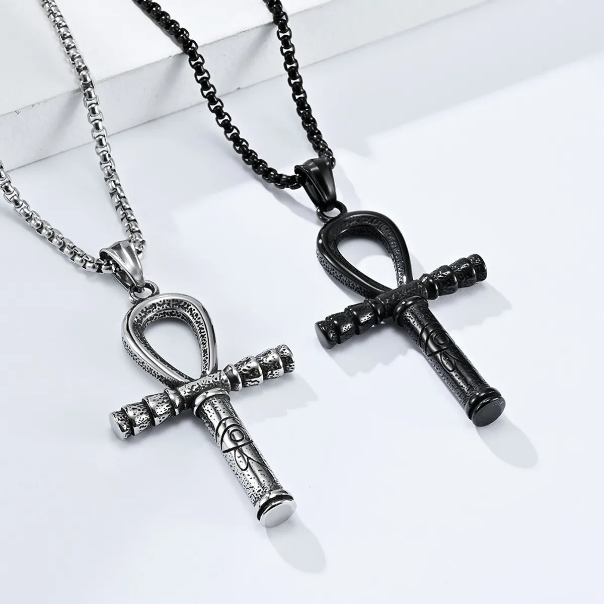 Necklaces For Bold Fashion-Hip-Hop Retro Houndstooth 304 Stainless Steel Plating 18K Gold Plated Men'S Pendant Necklace