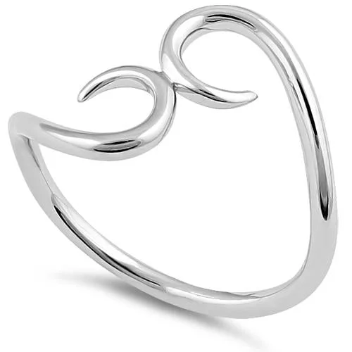 Rings For Indoor Events-Sterling Silver Curly Hook Ring