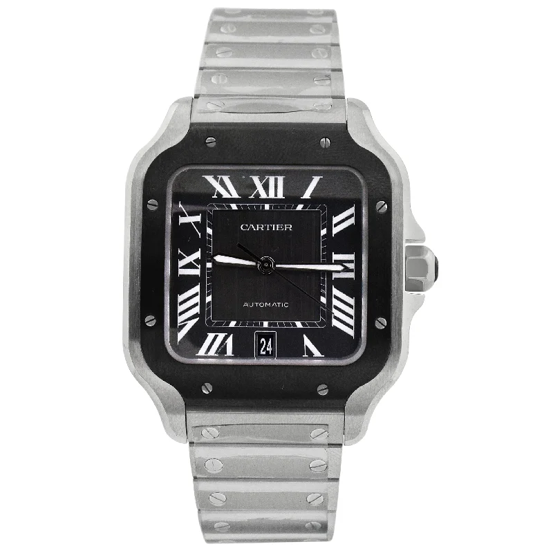 Watches Grade Tips-Cartier Santos 40mm Grey Dial Watch Ref# WSSA0037