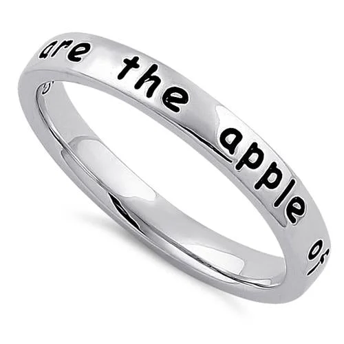 Rings For Party Nights-Sterling Silver "You are the apple of my eye" Ring