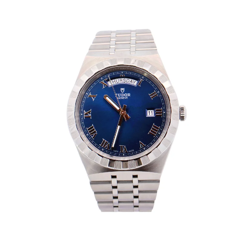 Watches For Tiny Wrists-Tudor Royal 41mm Blue Dial Watch Ref# 28600