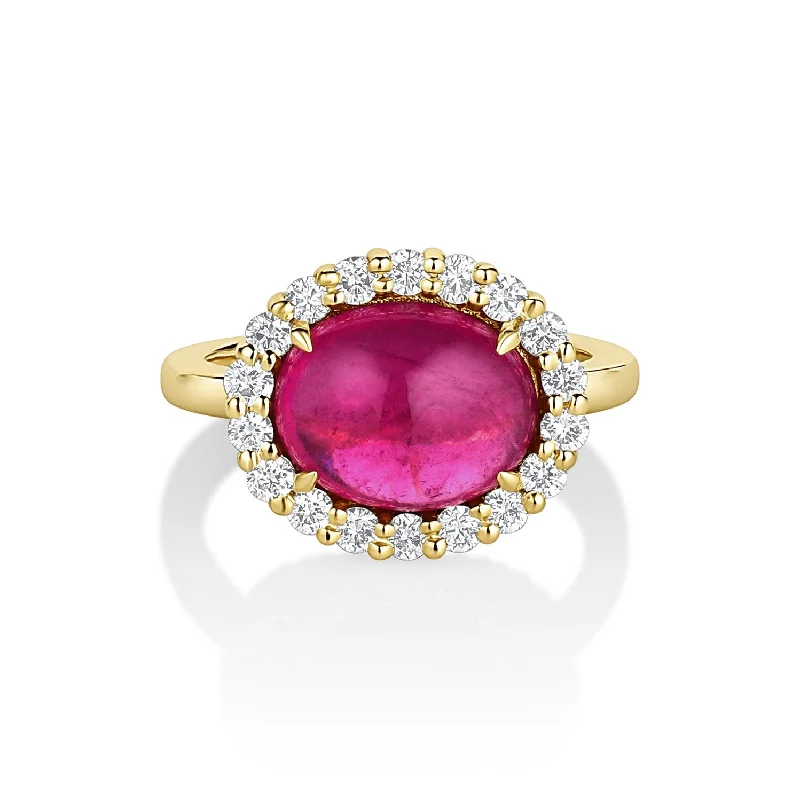 Best Classic Rings-Pink Tourmaline Oval Dolly Ring