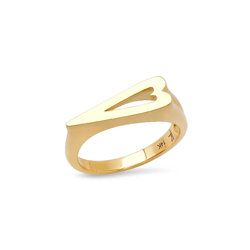 Rings Material Choices-Exclusive MBAB x Helena Rose Classic Gold Heart Stacking Ring