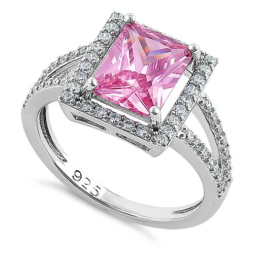 Best Wear Rings-Sterling Silver Pink CZ Ring