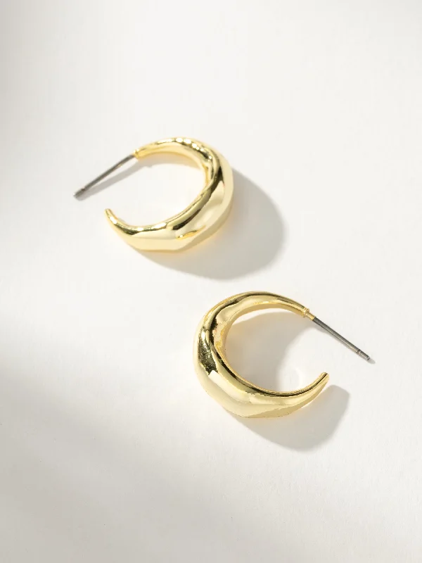 Earrings With Steady Fit-Textured Dome Hoop Earrings