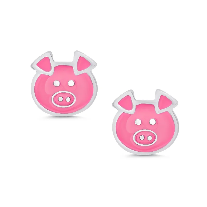 Earrings For Solo Outings-Little Piggy Stud Earrings in Sterling Silver