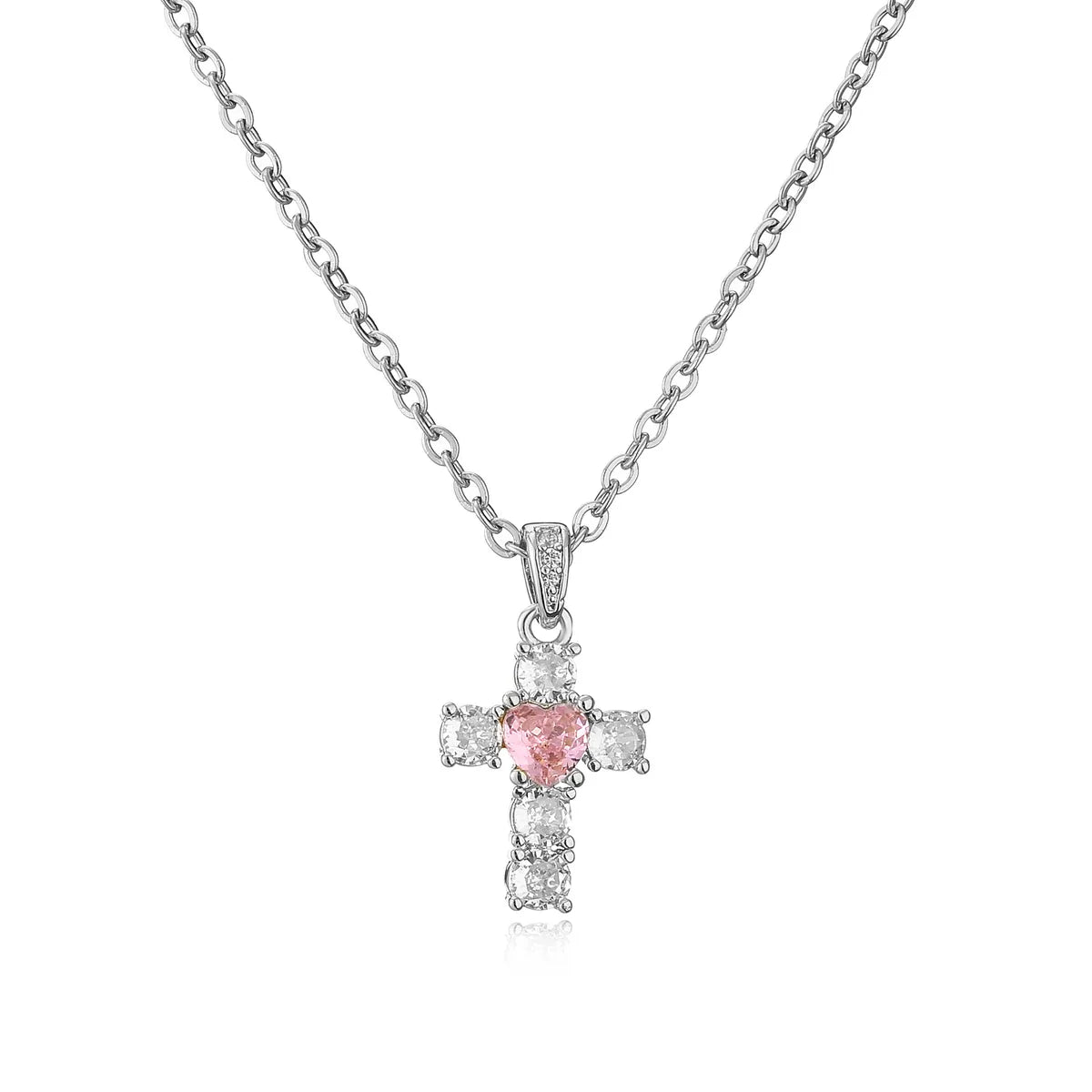 White Gold Pink Diamond Love Heart