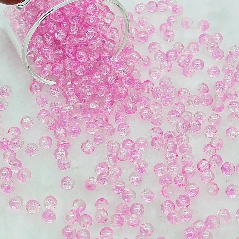 B75# [6mm Glass Chipping Beads] Pink